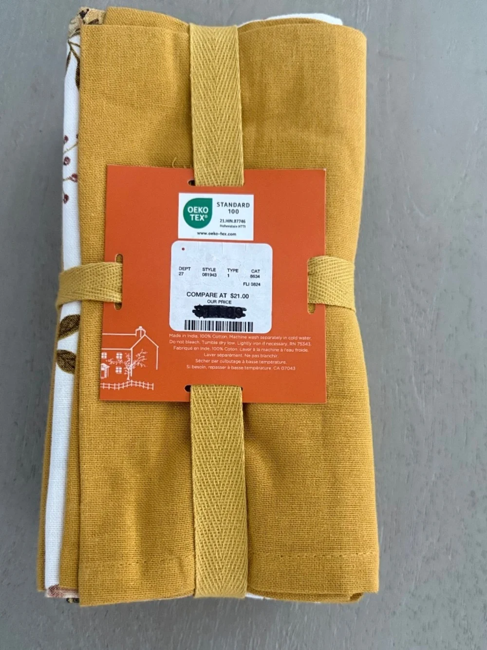 The Farmhouse Rachel Ashwell Fall Set of 12 Napkins; NWT
